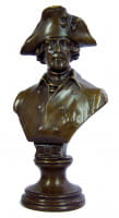 Friedrich II. der Große - Fritz Bronze Büste mit Kleinhut - signiert