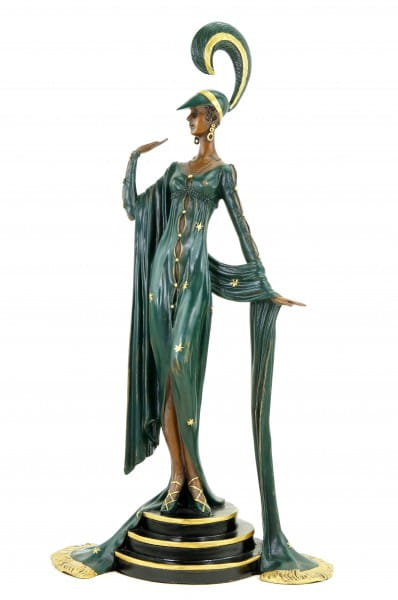 Art Deco Revue Tänzerin - signiert F. Preiss - Bronzestatue