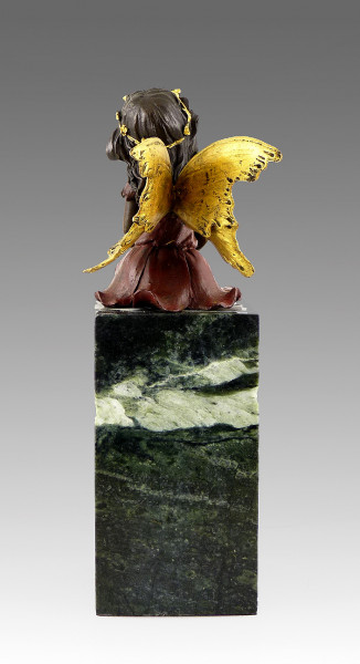 Bezaubernde Bronzefigur - Elfe, sitzend - kreiert von MILO