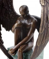 Engel Akt Figur - Moderner Männerakt aus Bronze - Erotischer Engel