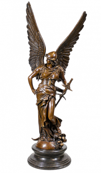 Große Jugendstil Bronze Statue - Engel des Friedens - Jules Coutan