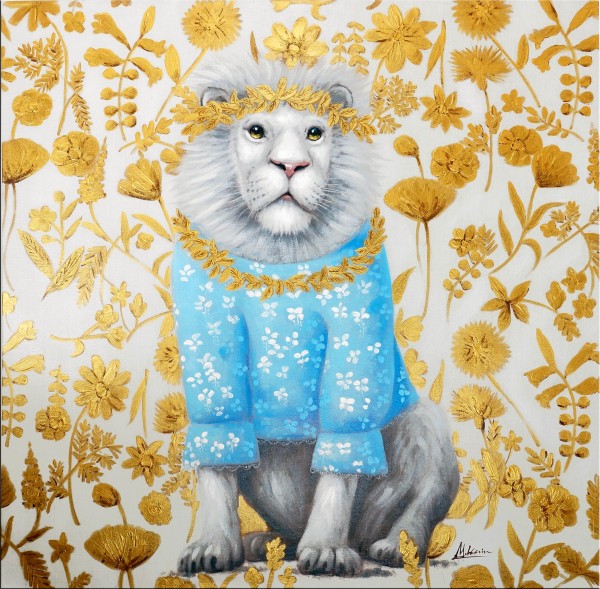 Pyjama Lion – Löwen Bild – Martin Klein – Tier Gemälde