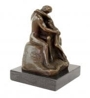 Der Kuss - signiert Auguste Rodin - Bronzefigur