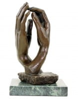 The Cathedral (1908) - Bronzeskulptur von Auguste Rodin - Hände auf Marmor