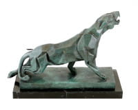 Bronze-Panther im Stil des Kubismus' - sign. Duvernet