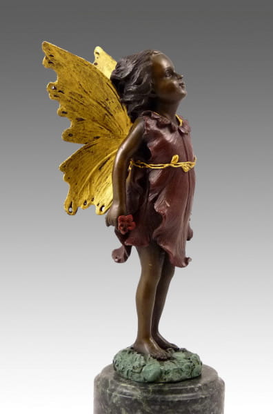 Niedliche Bronzefigur - Elfe, stehend - eine Kreation von Milo
