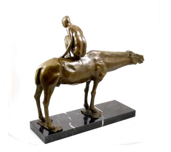 Moderne Skulptur- Auf Pferd hockender Junge- sign. G.Lachaise