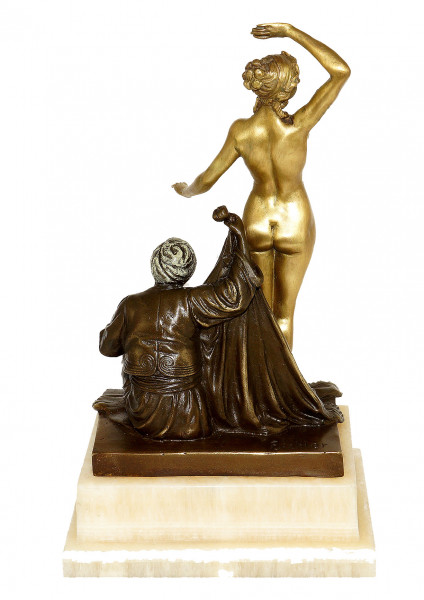 Jugendstil Bronzefigur - Der Sklavin Los (1910) - sign. Theodor Eichler