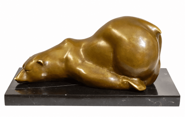 Bronzefigur - Eisbär Figur - Ruhender Eisbär 
