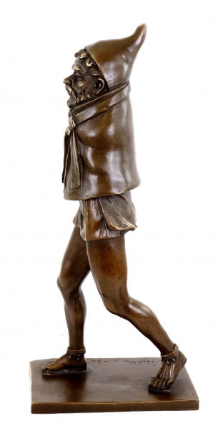 Fruchtbarkeitsgott Priapus - Zweiteilige erotische Bronzefigur - signiert