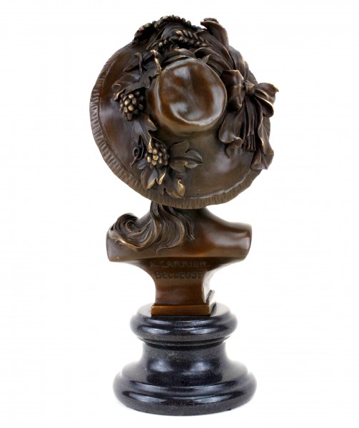 Porträtbüste aus Bronze - Jugendstil Dame - sign. Carrier-Belleuse