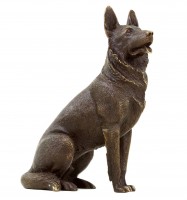 Deutscher Schäferhund - Tierfigur - Bronzeminiatur - signiert Milo