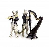 Katzenkapelle - Wiener Bronze - sechsteilig - Katzenfiguren-Gruppe