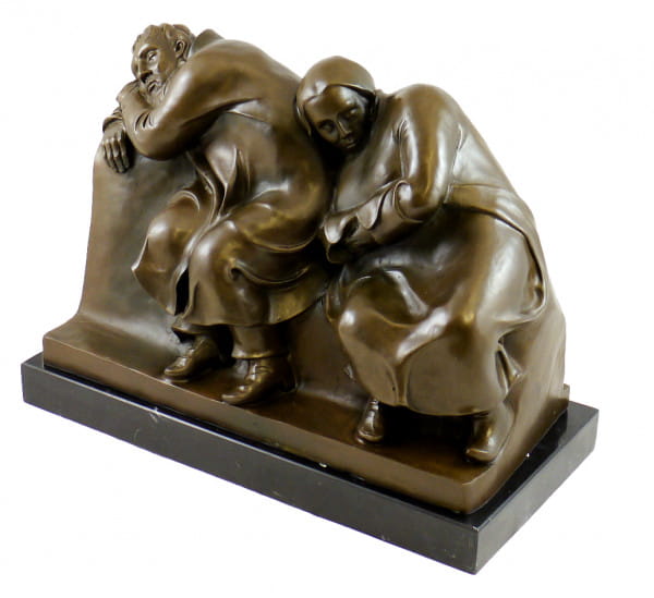 Moderne Bronzefigur - Schlafendes Bauernpaar - Ernst Barlach