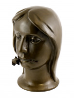 Bronzekopf - Girl with Rose (1924) - sign. Otto Gutfreund
