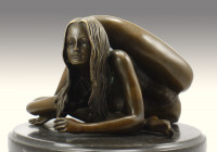 Erotik Bronze - Heiße Schlangenfrau im Bikini - J. Patoue