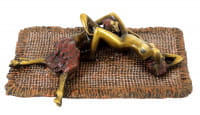 Erotische Bronze - Faun befriedigt Jungfrau - Echte Bronze