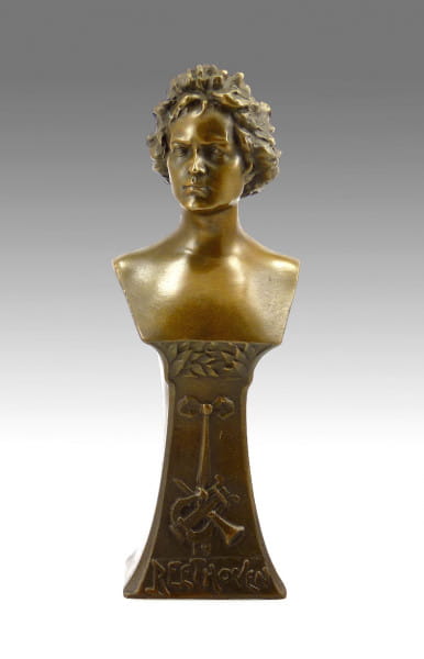 Bronzefigur Beethoven - Bronze Büste signiert