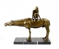 Moderne Skulptur- Auf Pferd hockender Junge- sign. G.Lachaise