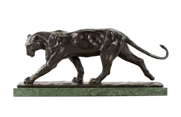 Tierskulptur - Panther im Laufen (1904) - sign. Bugatti - Bronzefigur