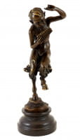 Bronzefigur - Tanzender Satyr mit Panflöte - Jules Jacques Labatut