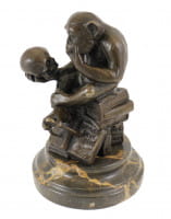 Bronzefigur - Affe mit Schädel - Milo (Wolfgang Hugo Rheinhold)