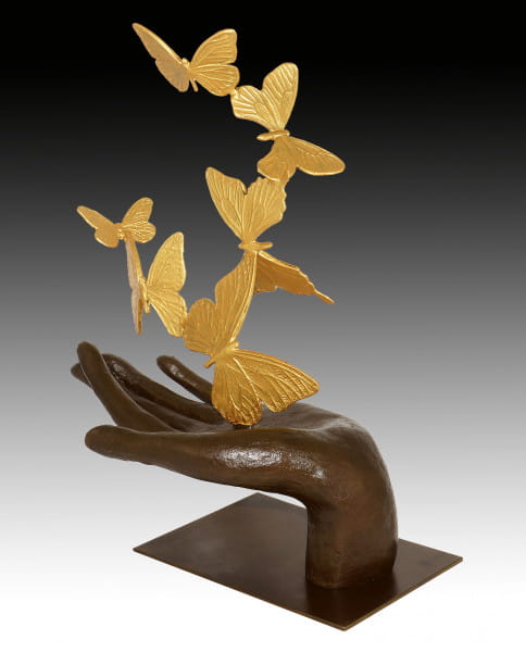 Moderne Kunst Skulptur - Flying Away - Schmetterlinge - M. Klein