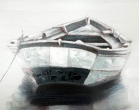 Ostsee-Glück II – Meerbild – Martin Klein – Boot und Möwe