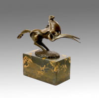 Bronzeskulptur - Dynamischer Hengst - signiert Milo