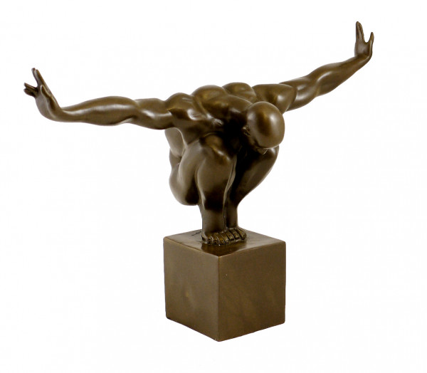 Moderne Bronzefigur - Der Athlet - signiert Milo