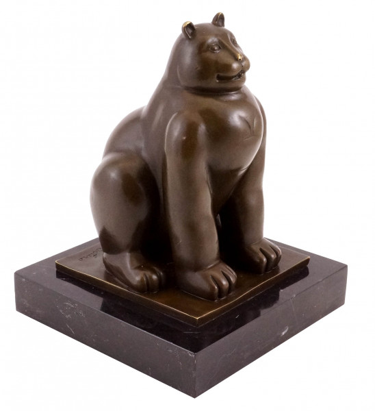 Fernando Botero - Fat Cat / Fette Katze - Bronzeskulptur