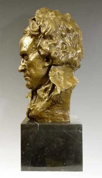 Büste Beethoven 24 cm Gold bronziert