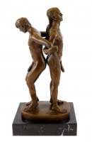 Bronze-Figur - Gay Paar in akrobatischer Haltung - sign. M. Nick