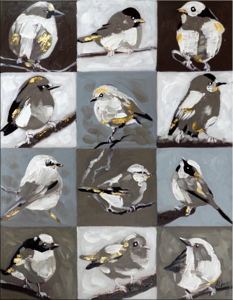 Vogelperspektive – Kleines Gemälde – Martin Klein - Wandbild