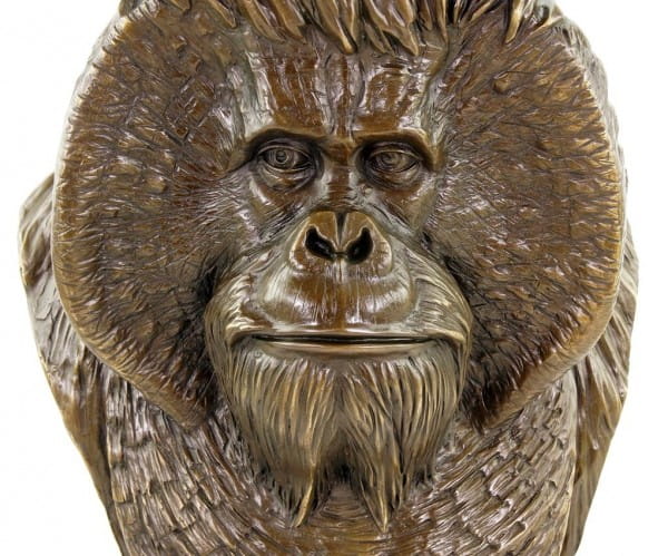 Borneo Orang Utan Büste - Großer Affenkopf - limitierte Tierfigur