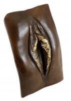 Erotisches Bronze-Relief - Vagina / Vulva - signiert - M. Nick