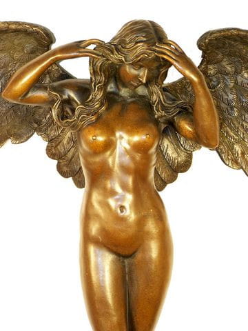 Große Mythologie Engel Bronze auf Marmor, A. A. Weinman