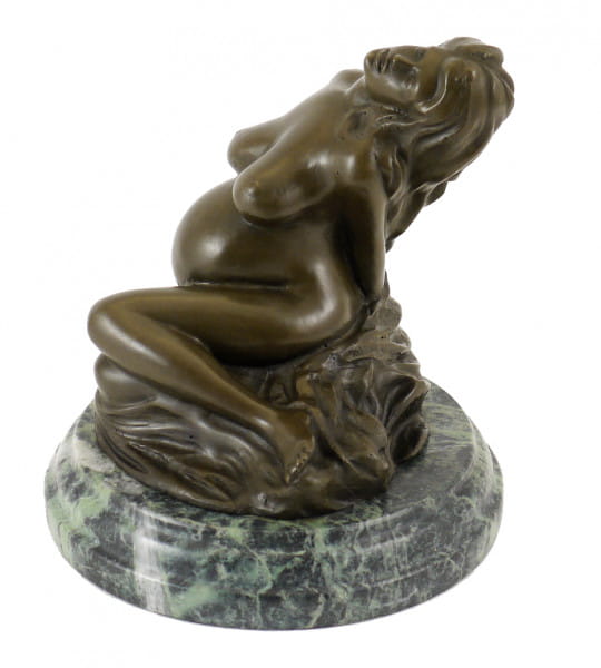 Moderner Kunstguss aus Bronze - Die Schwangere - sign. Milo