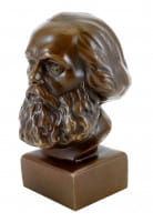 Bronze - Kopf - Karl Marx Büste - signiert