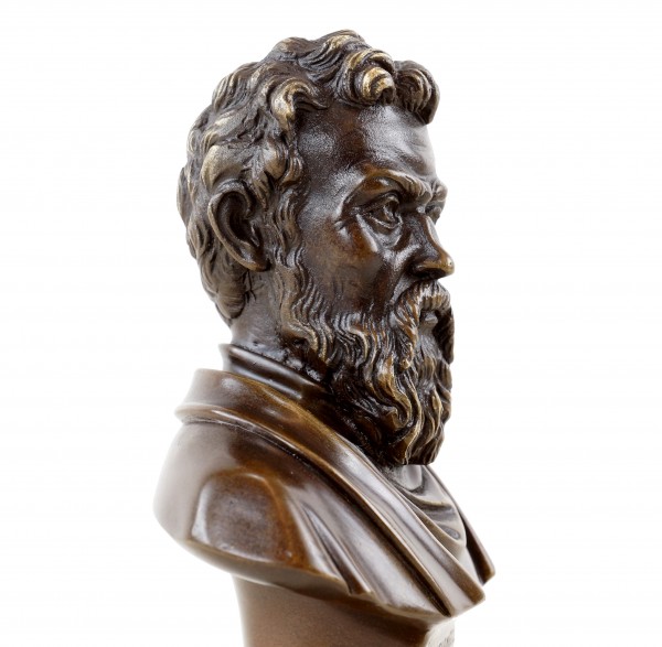 Michelangelo Büste aus Bronze - signiert - Bronzefigur