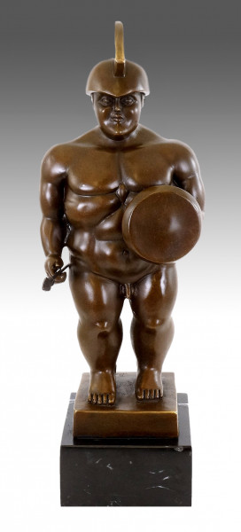 Moderne Bronze Skulptur - Roman Warrior - signiert Botero