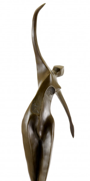 Bronzefigur - Abstrakte Tänzerin auf schwarzem Marmor - Milo