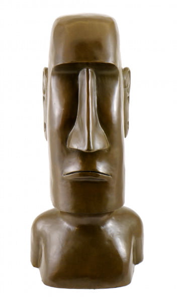Bronzefigur - Moai / Steinkoloss von der Osterinsel - signiert Milo