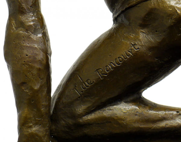 Art Deco Bronzefigur - The Bender - signiert J. de Roncourt