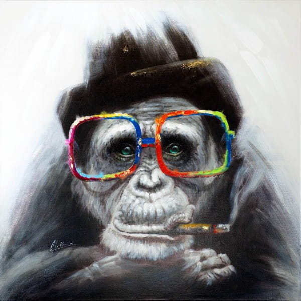 Smoking Monkey – Witziges Tierbild – Martin Klein – handgemalt