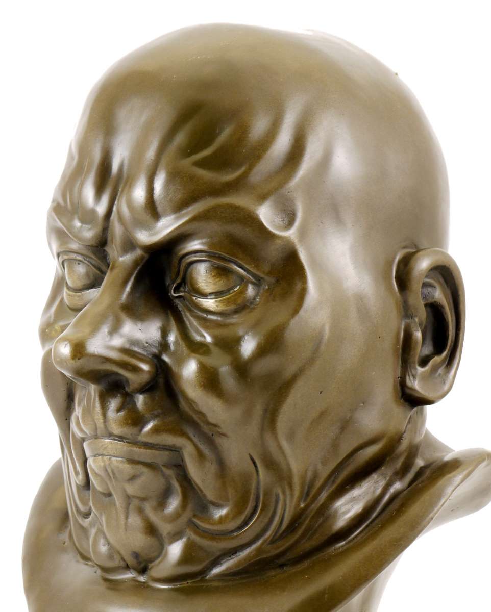 Bronzebüste „Charakterkopf“ Nach Franz Xaver Messerschmidt – Handgegossen, 38 Cm Hoch | Kunst-Deko Für Zuhause