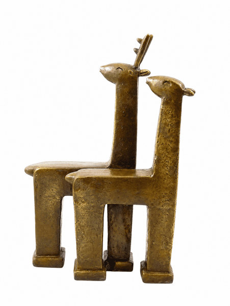 Moderne Skulptur - Tierskulptur - Reh Pärchen - signiert Milo