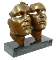 Modern Art Bronzeskulptur - signiert Miguel Guía - Masken