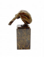 Abstrakte Bronzeskulptur - Kopfsprung - signiert Milo