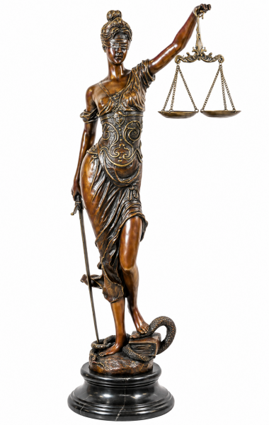Justitia Figur - bronze garten